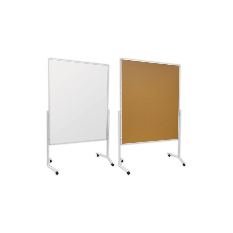 Tableau blanc mult-iusages mobile, 2 faces - L70xH120cm.  - Fiducial