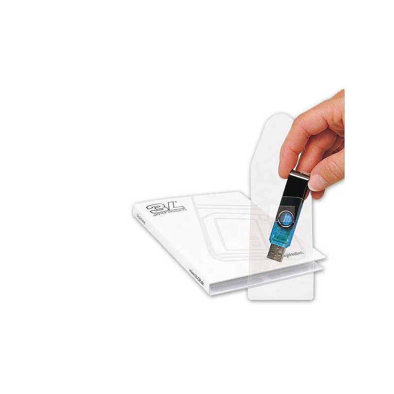 Pochettes adhésives 3L pour Clés USB  x10 - Fiducial