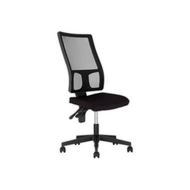 Siège Taktik contact permanent assise tissu noir, dos résille noir  - Fiducial