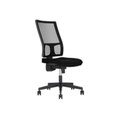 Siège Taktik mecanisme synchrone assise tissu noir, dos résille noir  - Fiducial