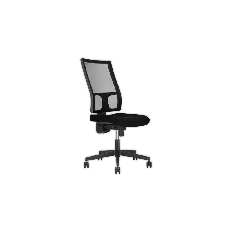 Siège Taktik mecanisme synchrone assise tissu noir, dos résille noir  - Fiducial