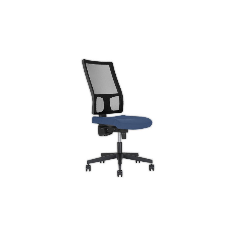 Siège Taktik synchrone assise tissu gris bleu dos résille noir  - Fiducial