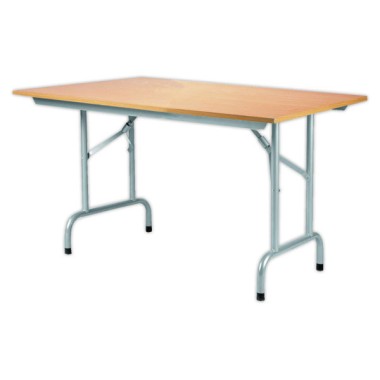 Table pliante polyvalente Rico 120 x 80 cm pieds alu. Hêtre naturel  - Fiducial