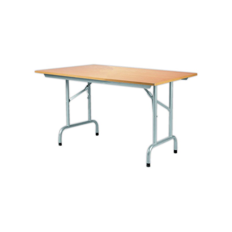 Table pliante polyvalente Rico 120 x 80 cm pieds alu. Hêtre naturel  - Fiducial