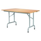 Table pliante polyvalente Rico 120 x 80 cm pieds alu. Hêtre naturel  - Fiducial