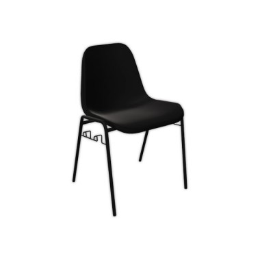 Chaise coque Beta accrochable - noir  - Fiducial