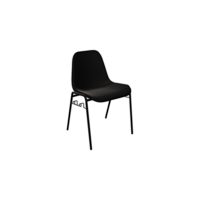 Chaise coque Beta accrochable - noir  - Fiducial