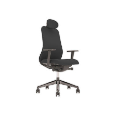 Siège synchrone SOULY avec têtière noir tissu  - Fiducial