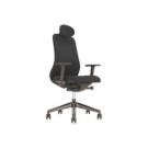 Siège synchrone SOULY avec têtière noir tissu, livré monté.  - Fiducial