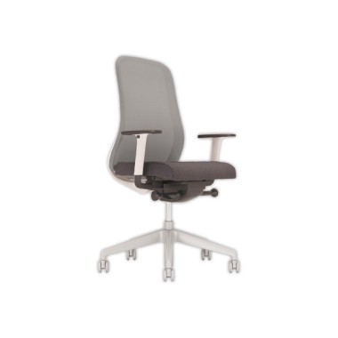 Siège synchrone SOULY gris dos résille gris et accotoirs  - Fiducial