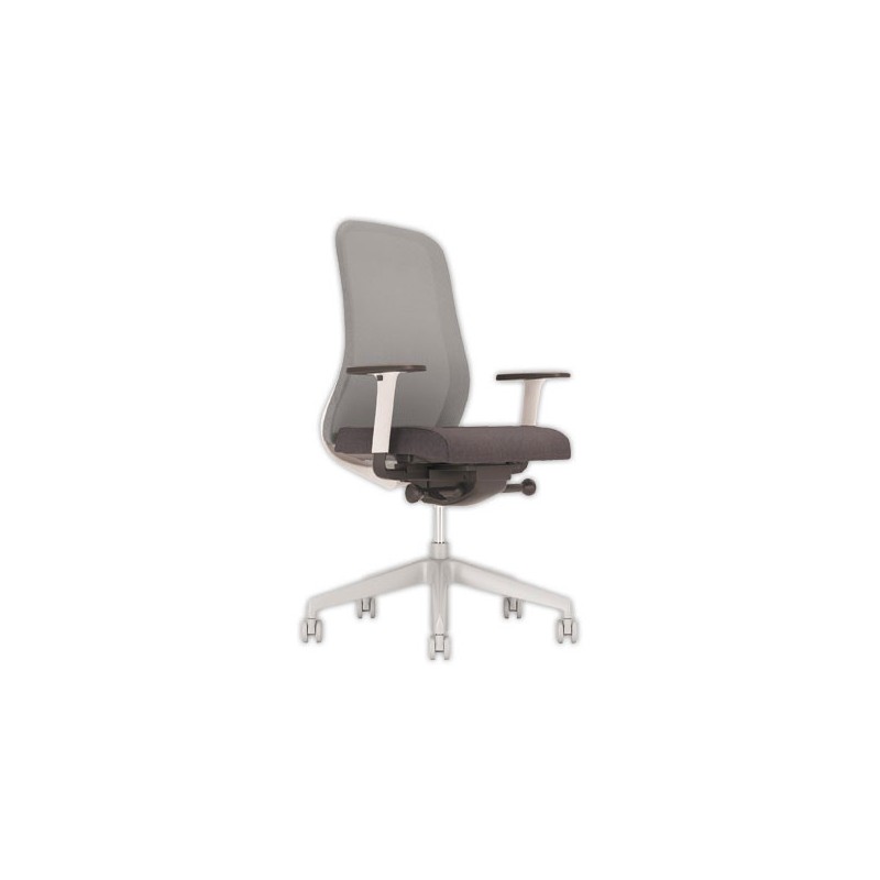 Siège synchrone SOULY gris dos résille gris et accotoirs  - Fiducial