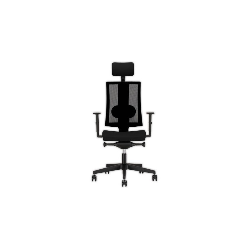 Siège NAVIGO ergo synchrone tissu noirtêtière 2D monté  - Fiducial