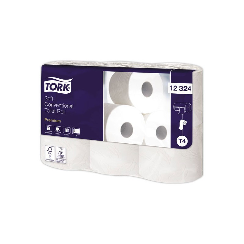 rouleaux de papier toilette TORK traditionnel doux 2 plis  x42 - Fiducial