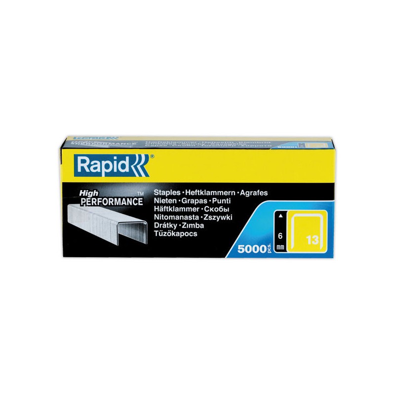 Agrafes RAPID 13/6 pour pistoleT  x5000 - Fiducial