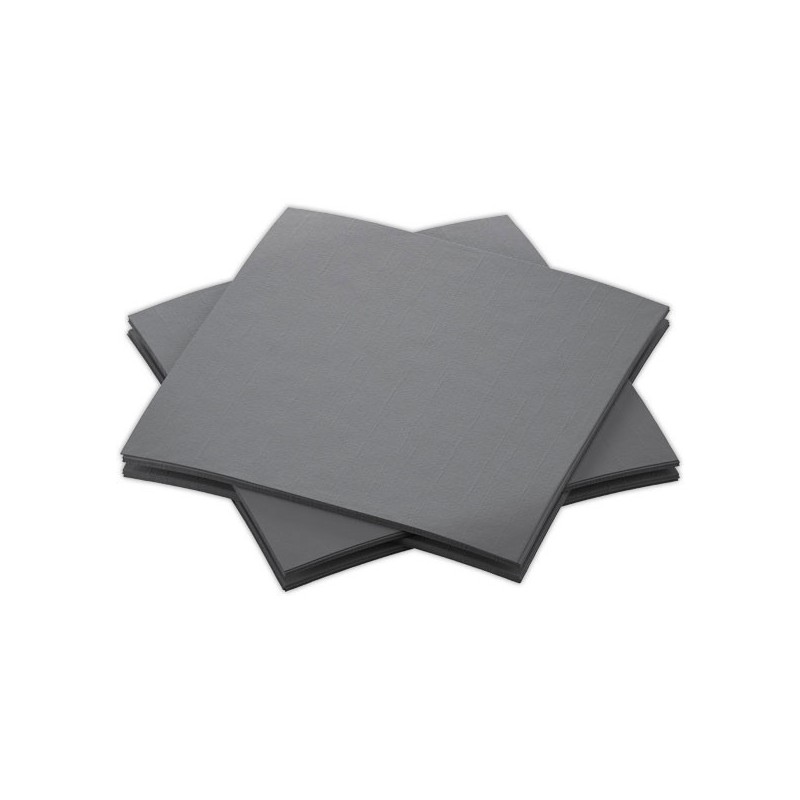 Serviettes à cocktail 20 x 20 cm - gris  x180 - Fiducial