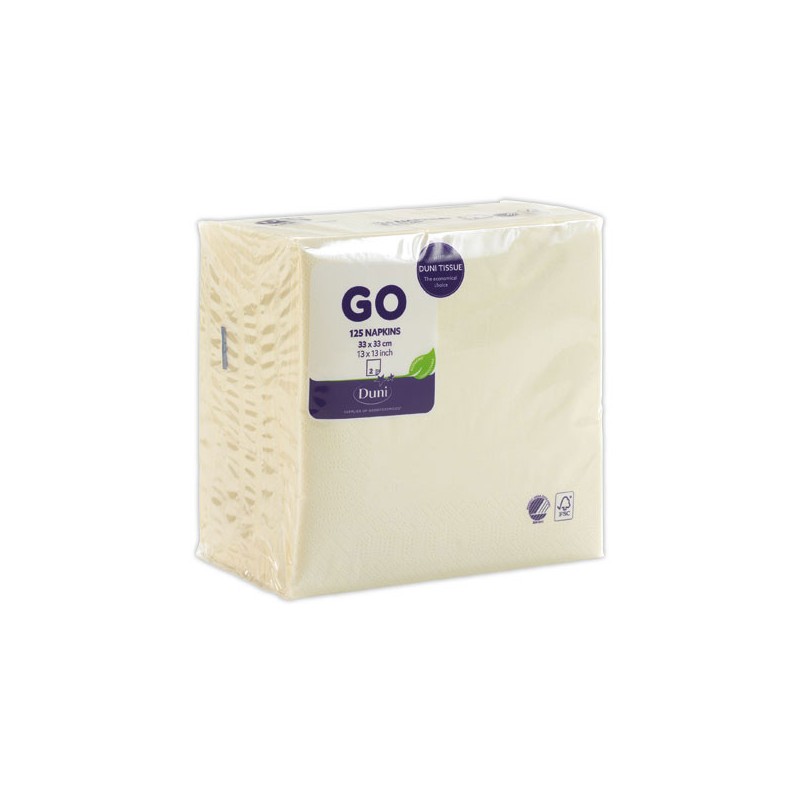 Serviettes ouate double épaisseur 33x33 cm  x125 - Fiducial