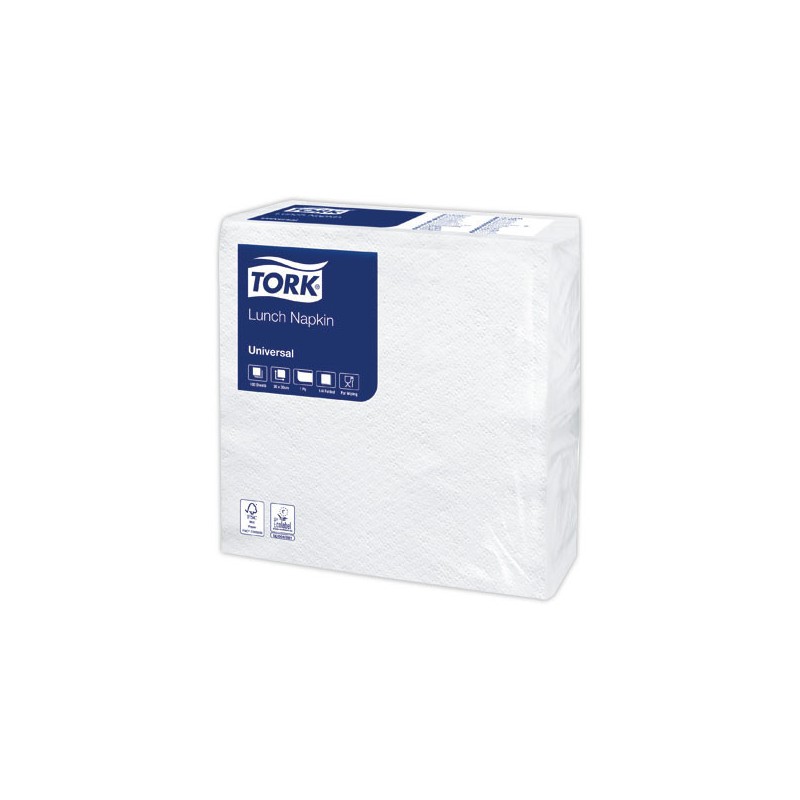 Serviettes en papier blanches 1 pli - 30 x 30 cm  x100 - Fiducial