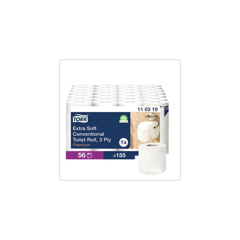 rouleaux de papier toilette TORK extradoux 3 plis  x8 - Fiducial