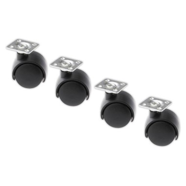 Roulettes noir pour les rangements à cases MAXICOLOR montées  x4 - Fiducial