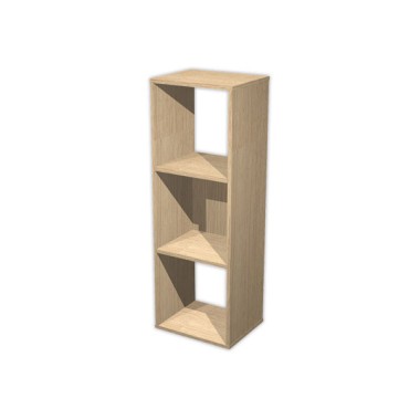 Rangement chêne 3 cases monté.  - Fiducial