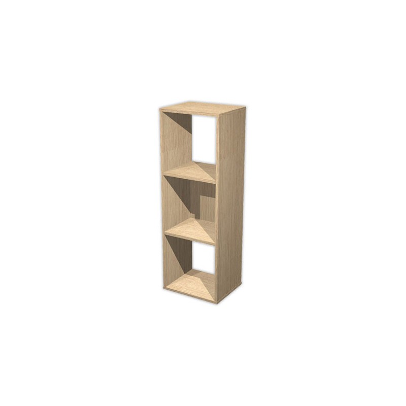 Rangement chêne 3 cases monté.  - Fiducial
