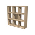 Rangement chêne 9 cases monté  - Fiducial