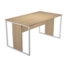 Bureau BELGRADE 140 x 80 chêne pieds blanc monté  - Fiducial