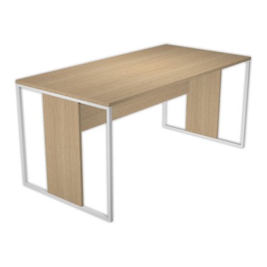 Bureau BELGRADE 160 x 80 chêne pieds blanc monté  - Fiducial