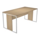 Bureau BELGRADE 160 x 80 chêne pieds blanc monté  - Fiducial