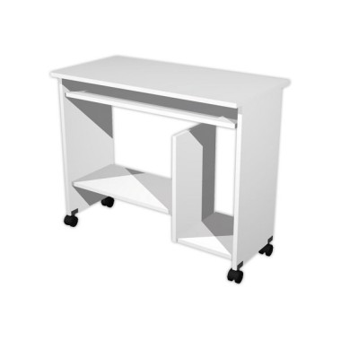 Bureau compact informatique blanc L 92x P 45 cm monté  - Fiducial