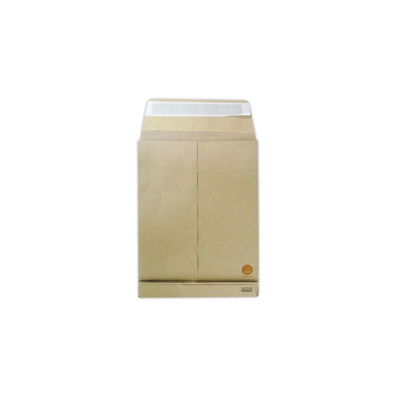 Pochettes kraft brun 280x380mm à soufflets (x3) 40mm  x150 - Fiducial