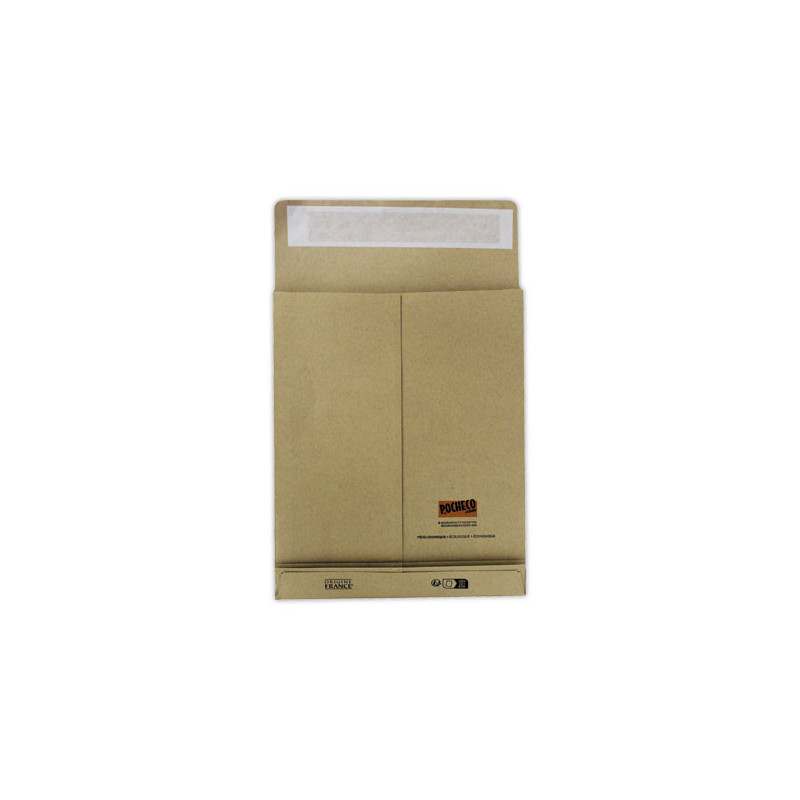 Pochettes kraft brun 260x330mm à soufflets (x3) 40mm  x125 - Fiducial