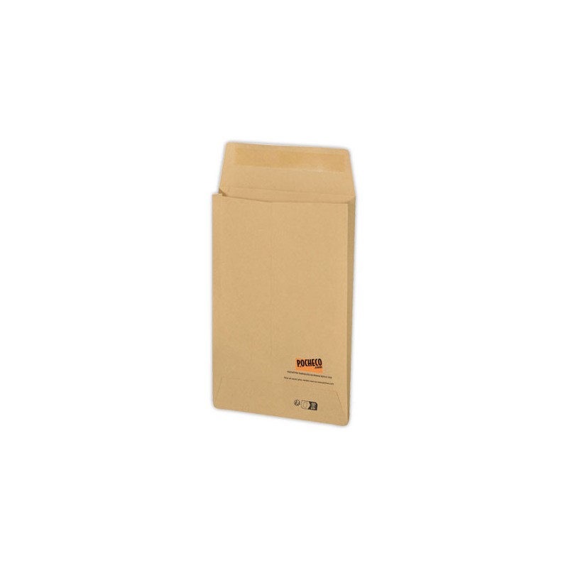 Pochettes kraft brun 260x330mm à soufflets (x2) 25mm  x200 - Fiducial