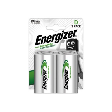 Piles rechargeables ENERGIZER Power Plus HR20 (D)  x2 - Fiducial