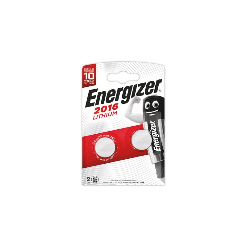 Piles lithium ENERGIZER CR2016 (3V)  x2 - Fiducial