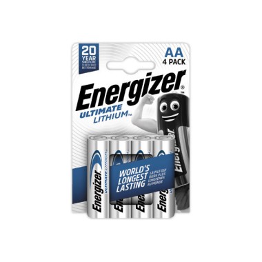 Piles lithium ENERGIZER L91 (AA)  x4 - Fiducial