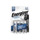 Piles lithium ENERGIZER L91 (AA)  x4 - Fiducial