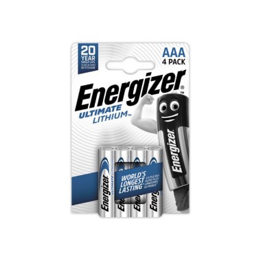 Piles lithium ENERGIZER L92 (AAA)  x4 - Fiducial