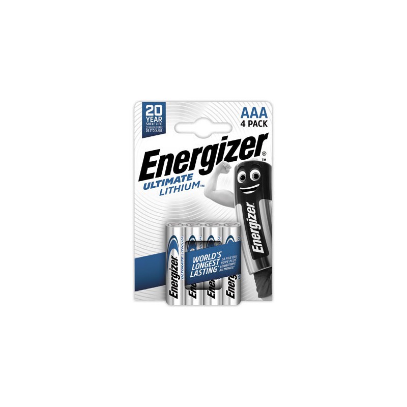 Piles lithium ENERGIZER L92 (AAA)  x4 - Fiducial
