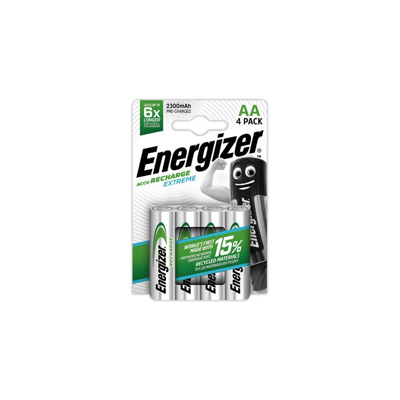 Piles rechargeables ENERGIZER Extreme HR6 (AA)  x4 - Fiducial