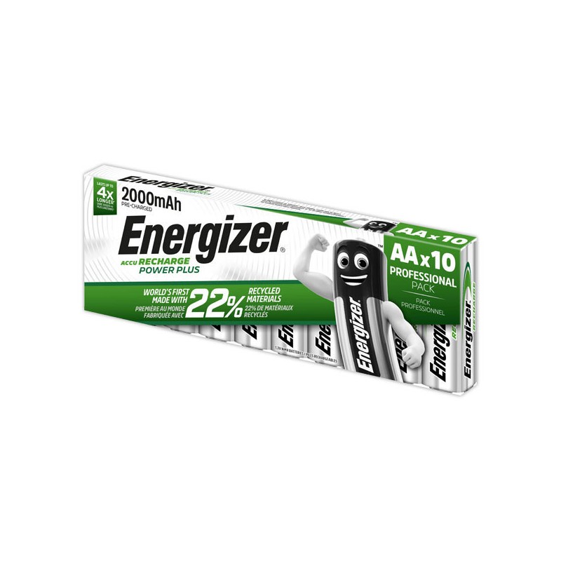 Piles rechargeables ENERGIZER AA  x10 - Fiducial
