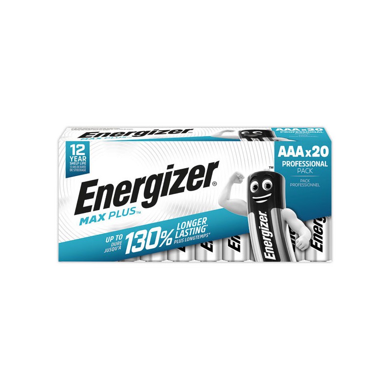 Piles alcalines ENERGIZER Max Plus LR3 (AAA)  x20 - Fiducial