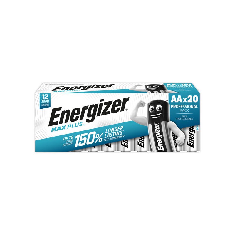 Piles alcalines ENERGIZER Max Plus LR6 (AA)  x20 - Fiducial