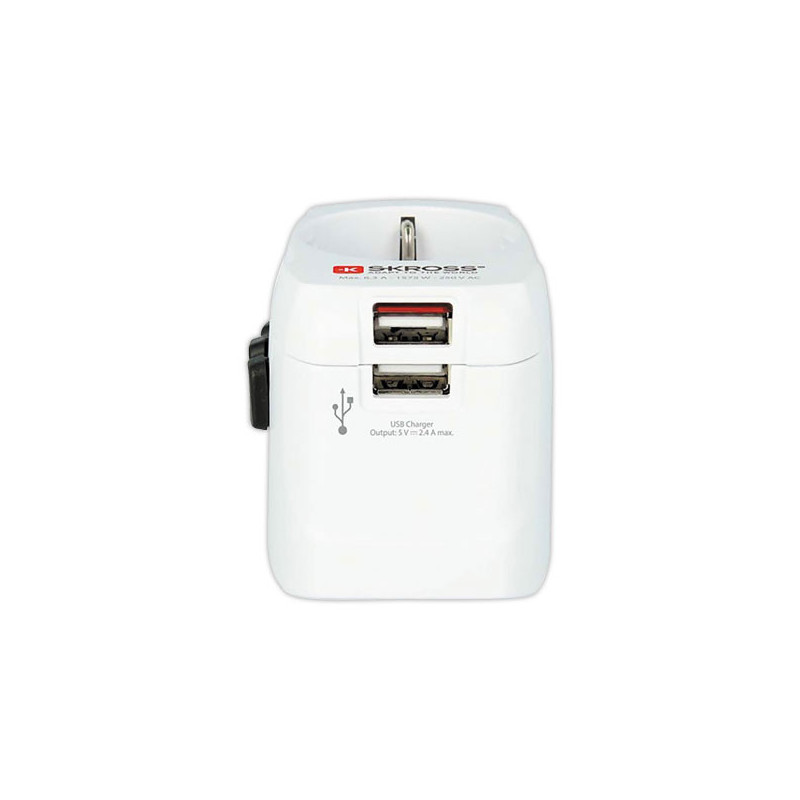 Adaptateur - Chargeur de voyage universel 2 USB  - Fiducial