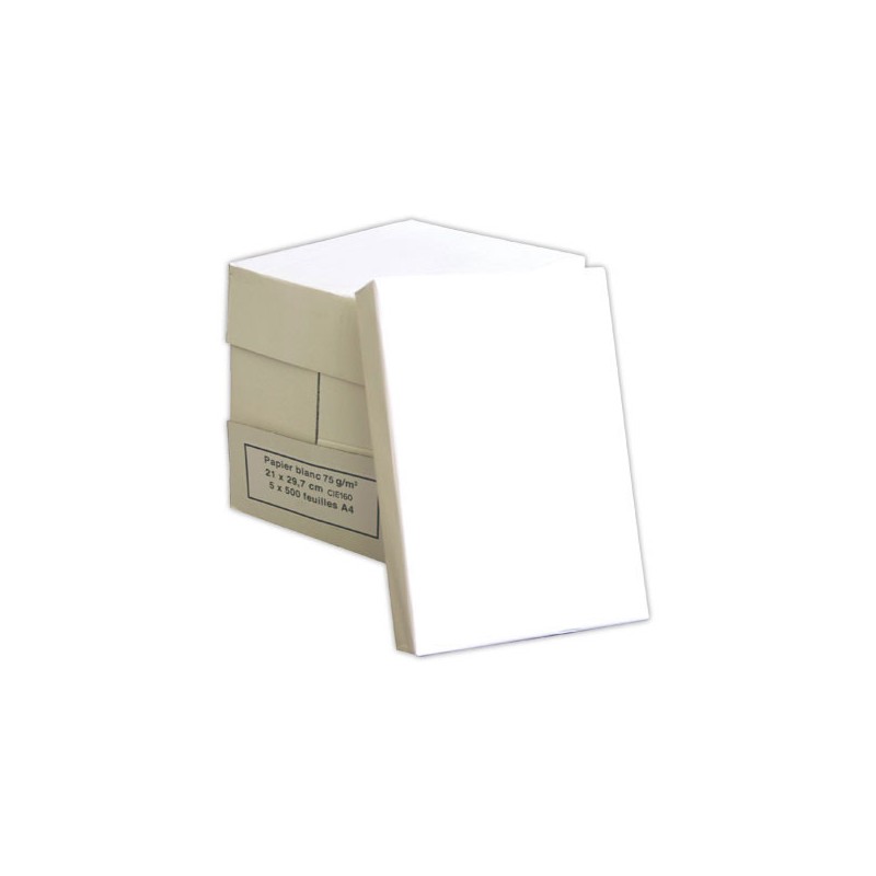 Ramettes de 500 feuilles de papier A4 75G blanc standard  x5 - Fiducial