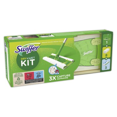 Balai attrape-poussière SWIFFER et lingettes (8 sèches et 3 humides)  - Fiducial
