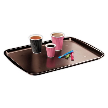 Plateau de service rectangulaire empilable marron 45X35  - Fiducial
