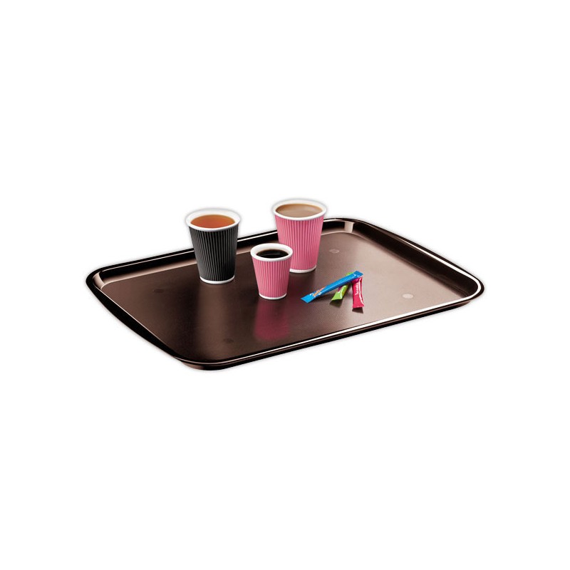 Plateau de service rectangulaire empilable marron 45X35  - Fiducial