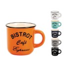 Tasses à café grès 12 cl - coloris assortis  x6 - Fiducial