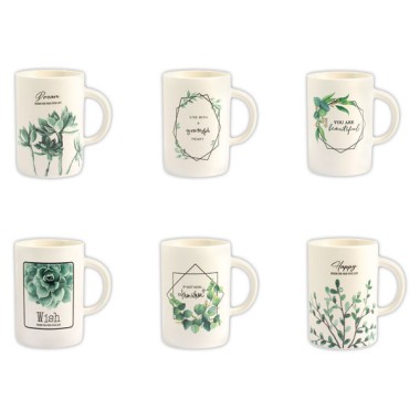 Mugs Botanique de 40 cl en porcelaine  x6 - Fiducial